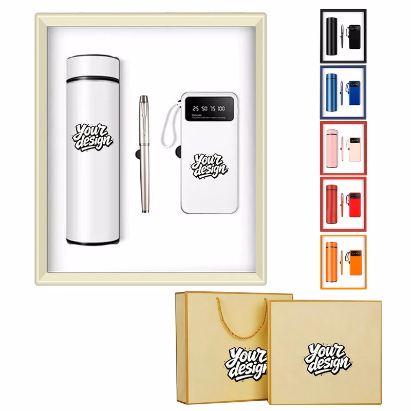 Power Bank Tumbler and Pen Gift Set in a Premium Gift Box
