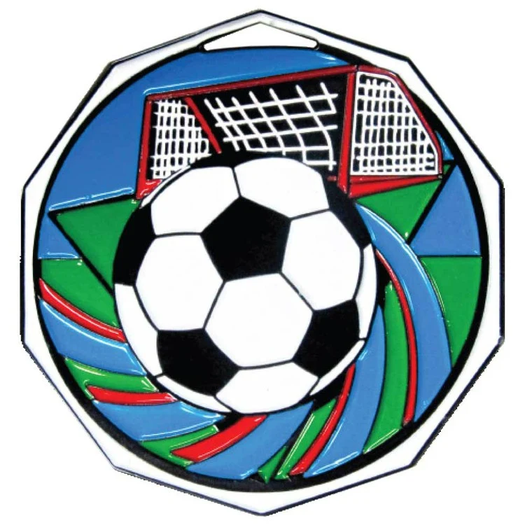 Soccer Decagon Colored Medallion (2") 1