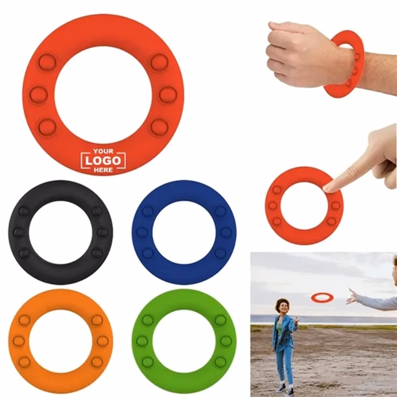 Silicone Flying Disc with Bubble Popper Ring