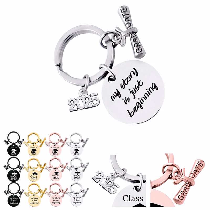 Stainless Polished Graduation Ceremony Keychain