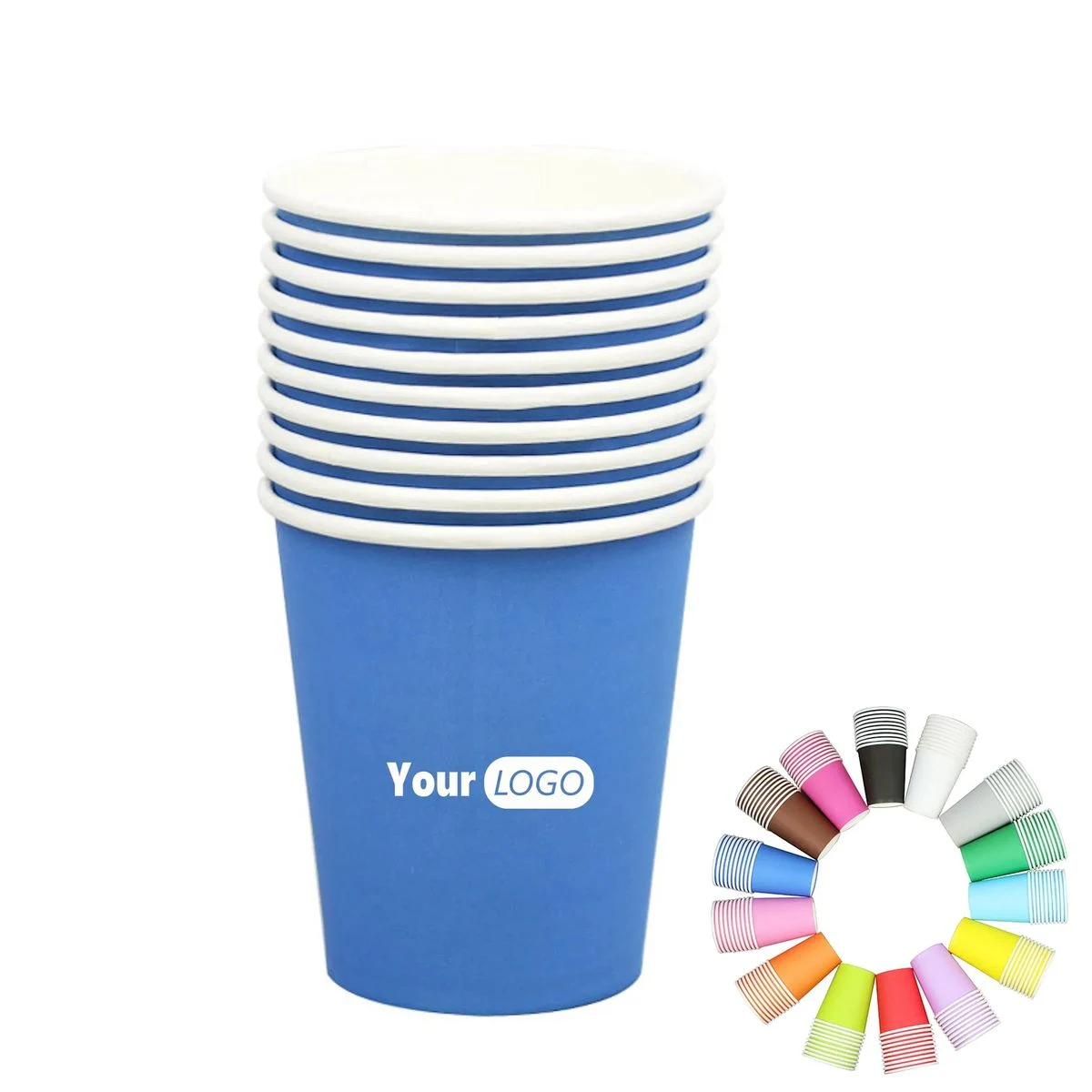 8oz Colored Plain Paper Cup 1