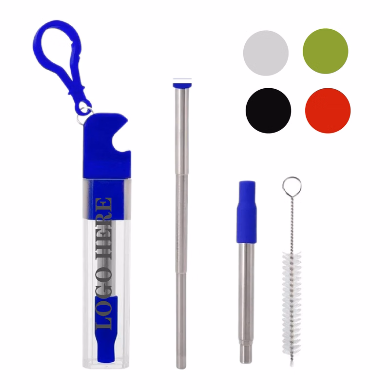 Portable Straw Kit with Bottle Opener