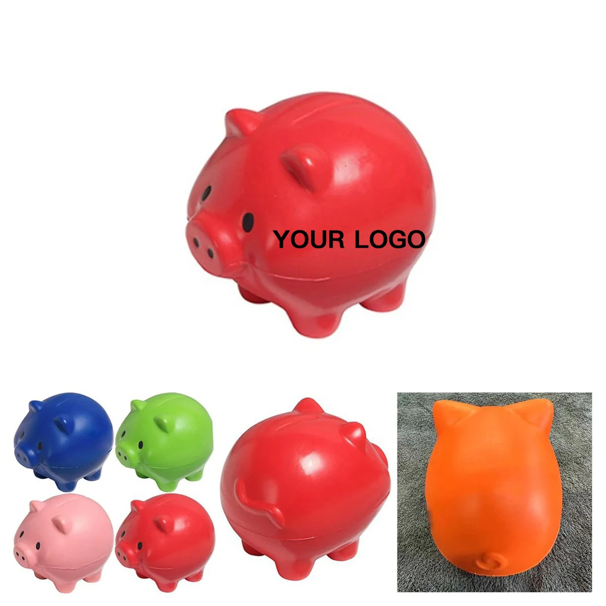 PU Soft Pig Shaped Stress Ball, custom stress ball with logo imprint 1