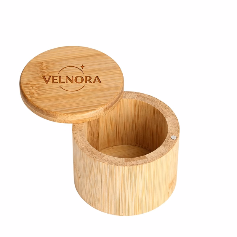 Bamboo Salt Cellar with Swivel Lid