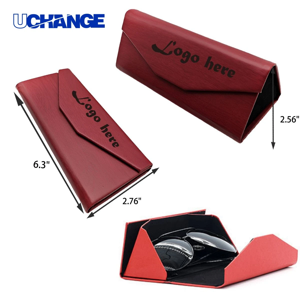Eyewear Practical Foldable Leather Eyeglasses Case Organizer 1