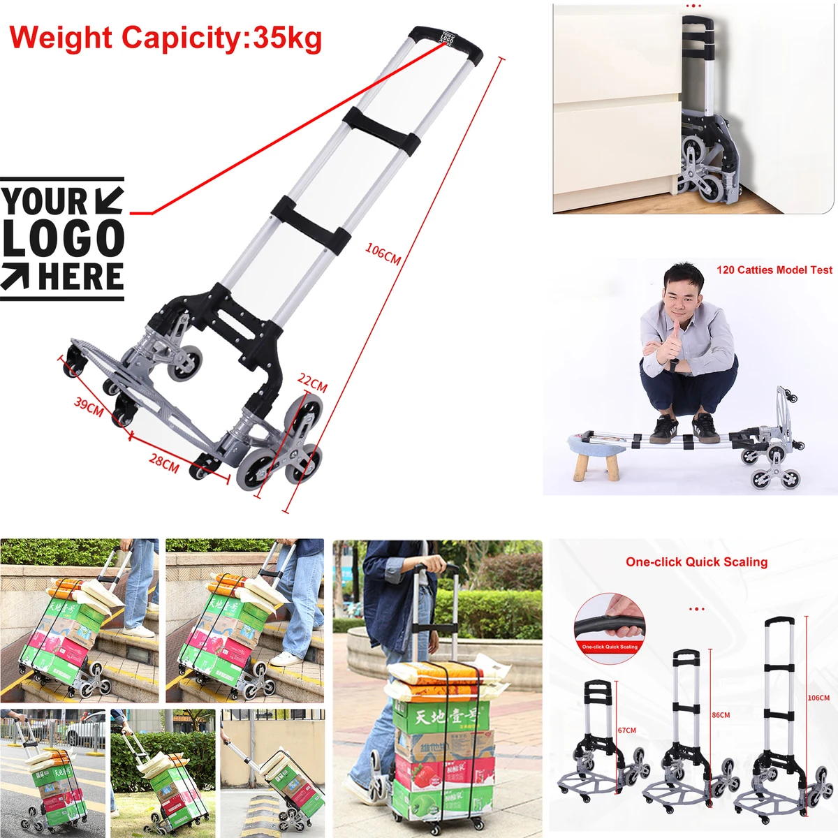 Stair Climbing Cart with Front Wheels 1