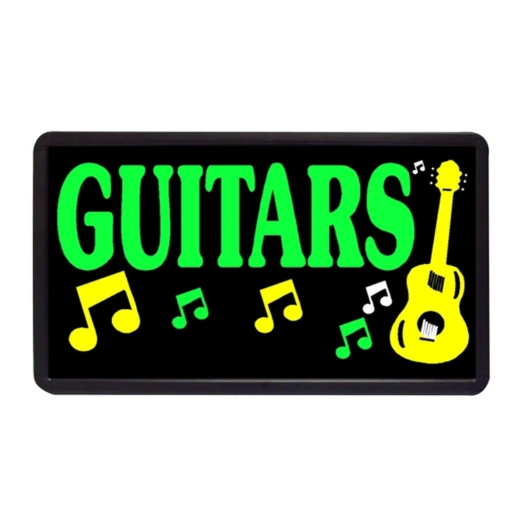 Guitars Guitars 13" x 24" Simulated Neon Sign 1