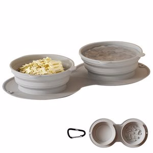 Foldable Stretchable Dual Pet Bowl