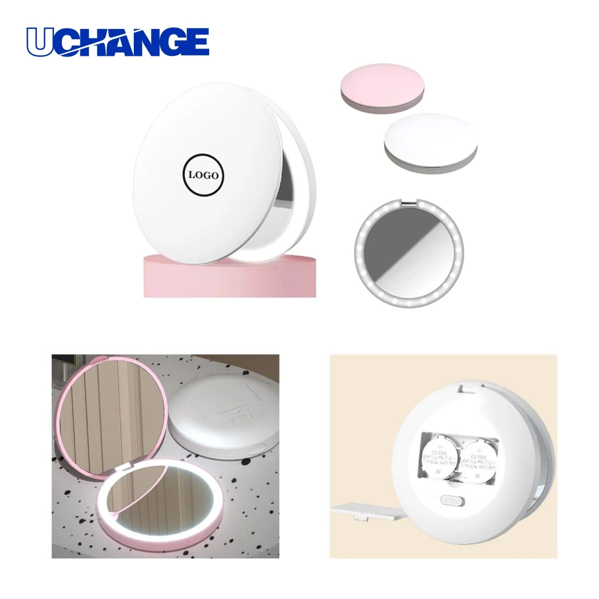 LED Rechargeable Travel Compact Makeup Mirror 1
