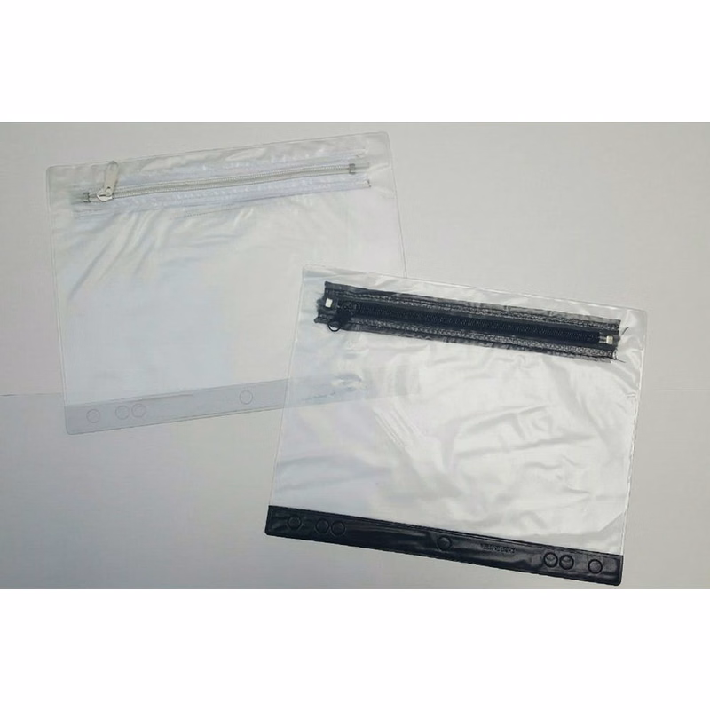 Pencil Pouches - Clear Plastic Zipper Closure Binder Ready