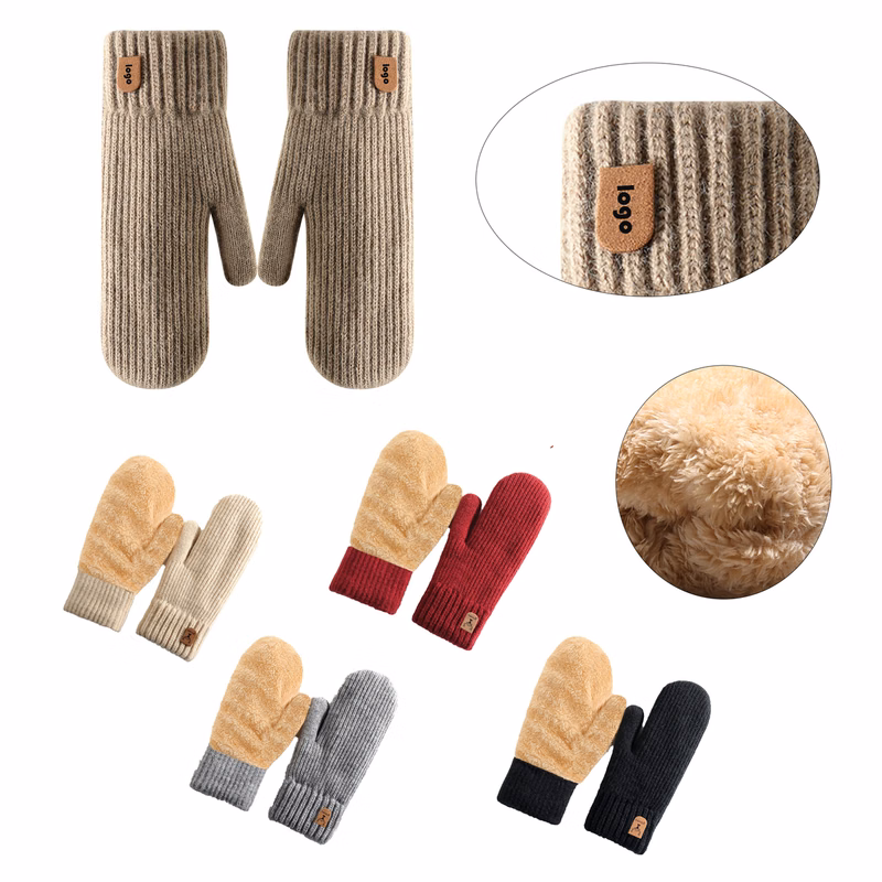 Fleece-lined Double-knitted Thermal Gloves
