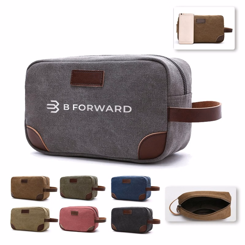 Travel Toiletry Bag for Men Water Resistant Canvas Shaving Bag