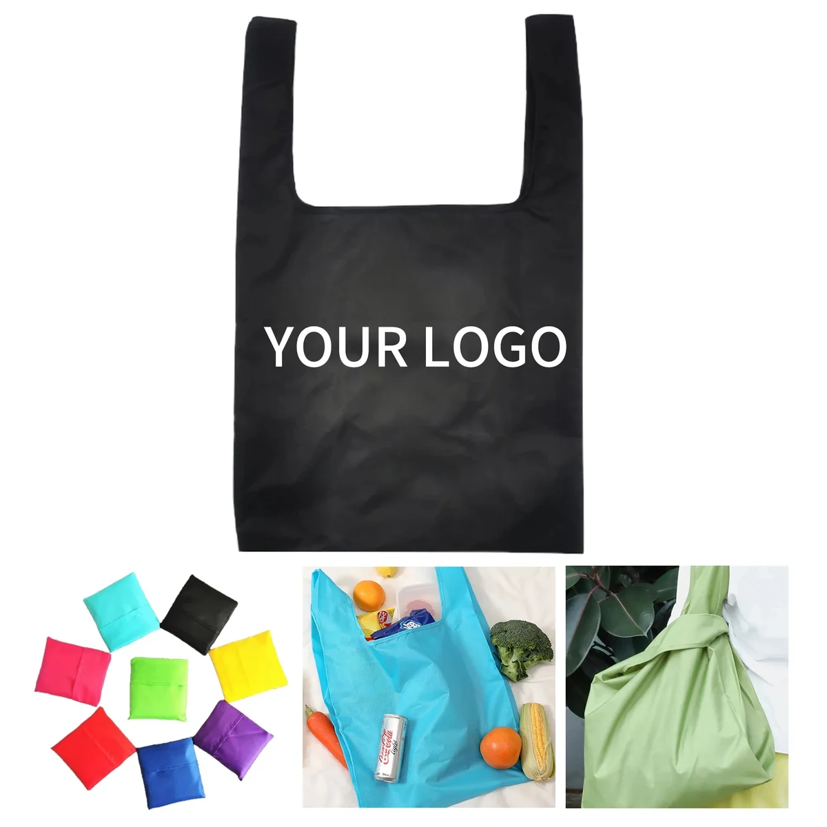 Foldable Shopping Tote, custom tote bag with logo imprint 1