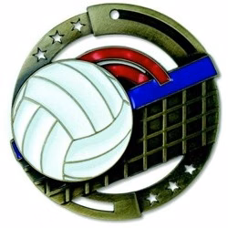 Volleyball M3XL Die Cast Medal - 2-3/4"