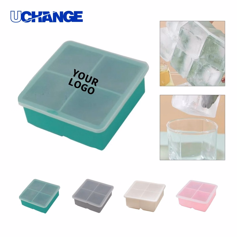 Silicone Large Ice Cube Tray with Lid