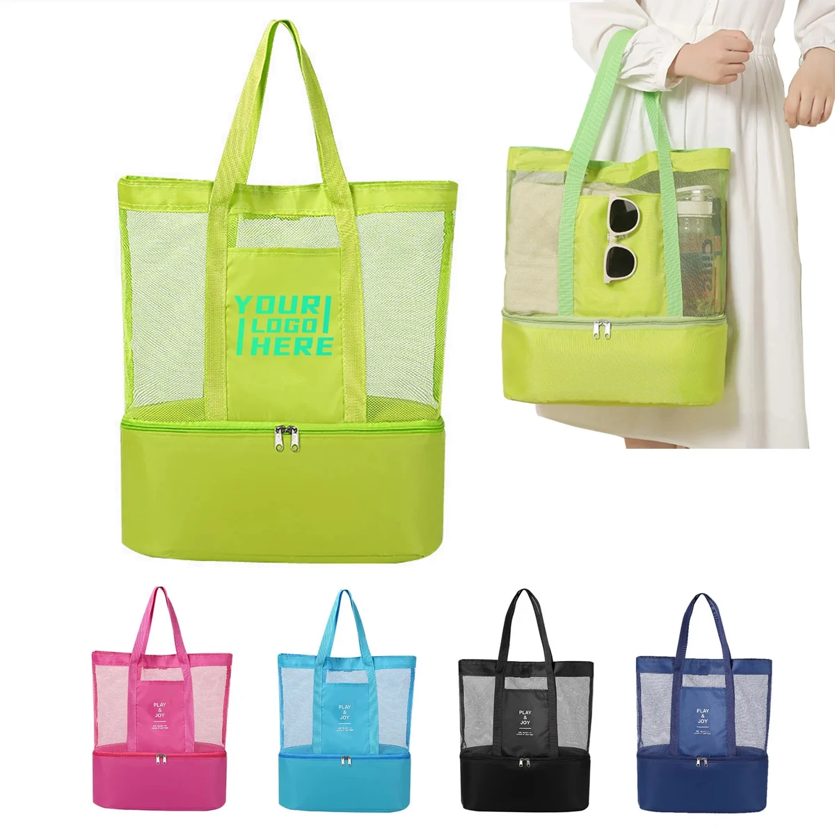 Mesh Storage Bag With Dry Wet Separation 1