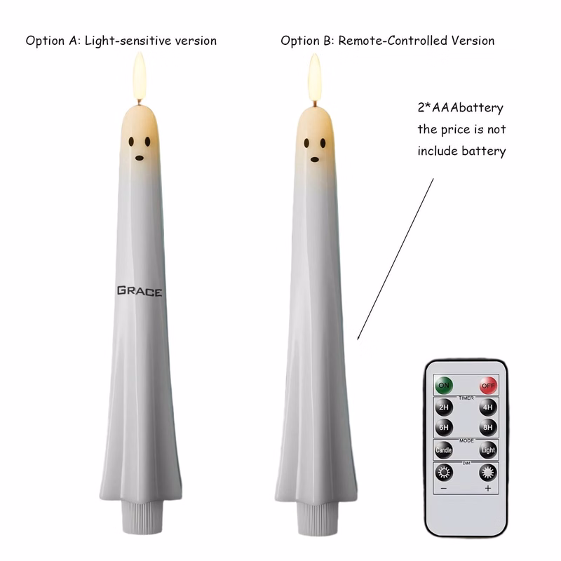 2-Piece Halloween Ghost Flameless Candle