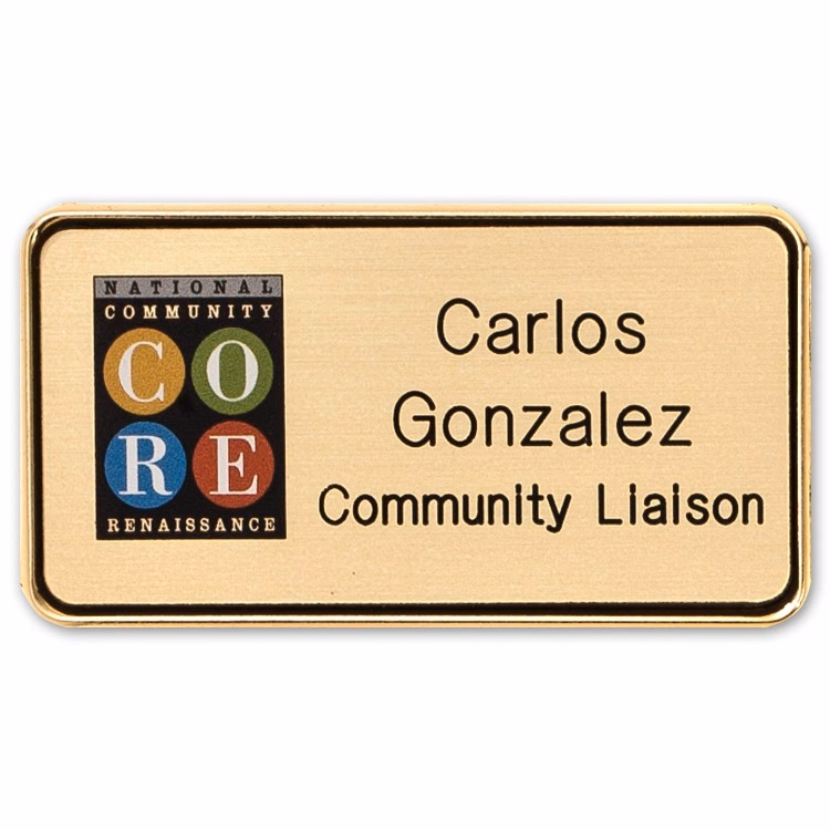 Metal Framed Badge (1.5"X2.875") (UV Inkjet & Engraved)