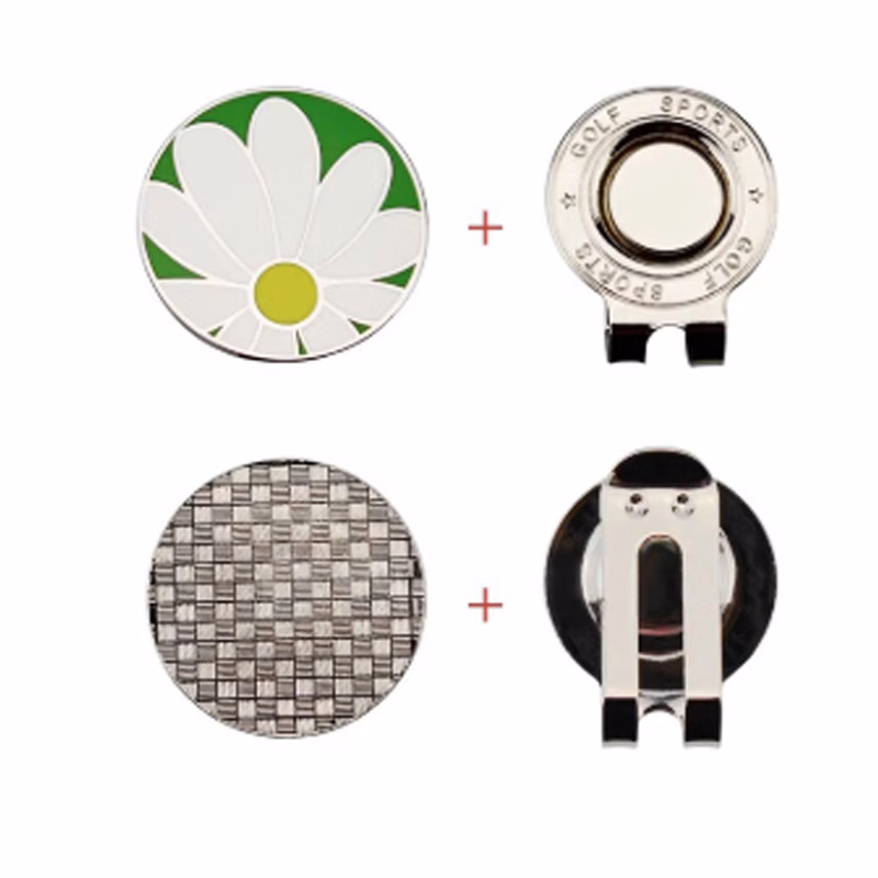Magnetic 1.2"D Golf Hat Clip With Golf Ball Marker