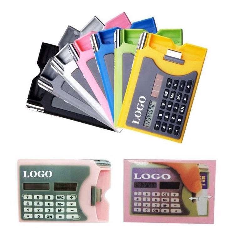 Card Case Multifunction Solar Pocket-Calculator with Pen