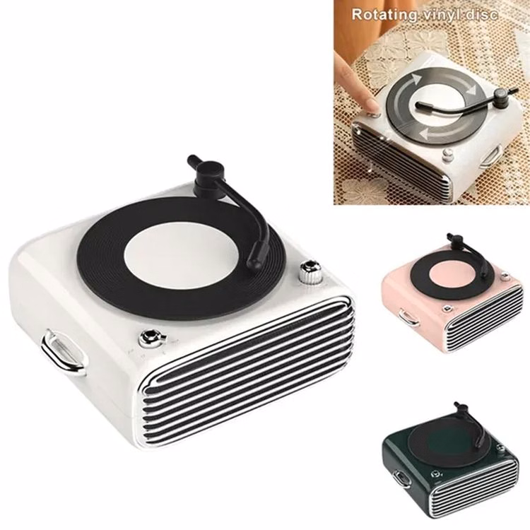 Retro Mini Bluetooth Speaker Vinyl Record Player Turntable