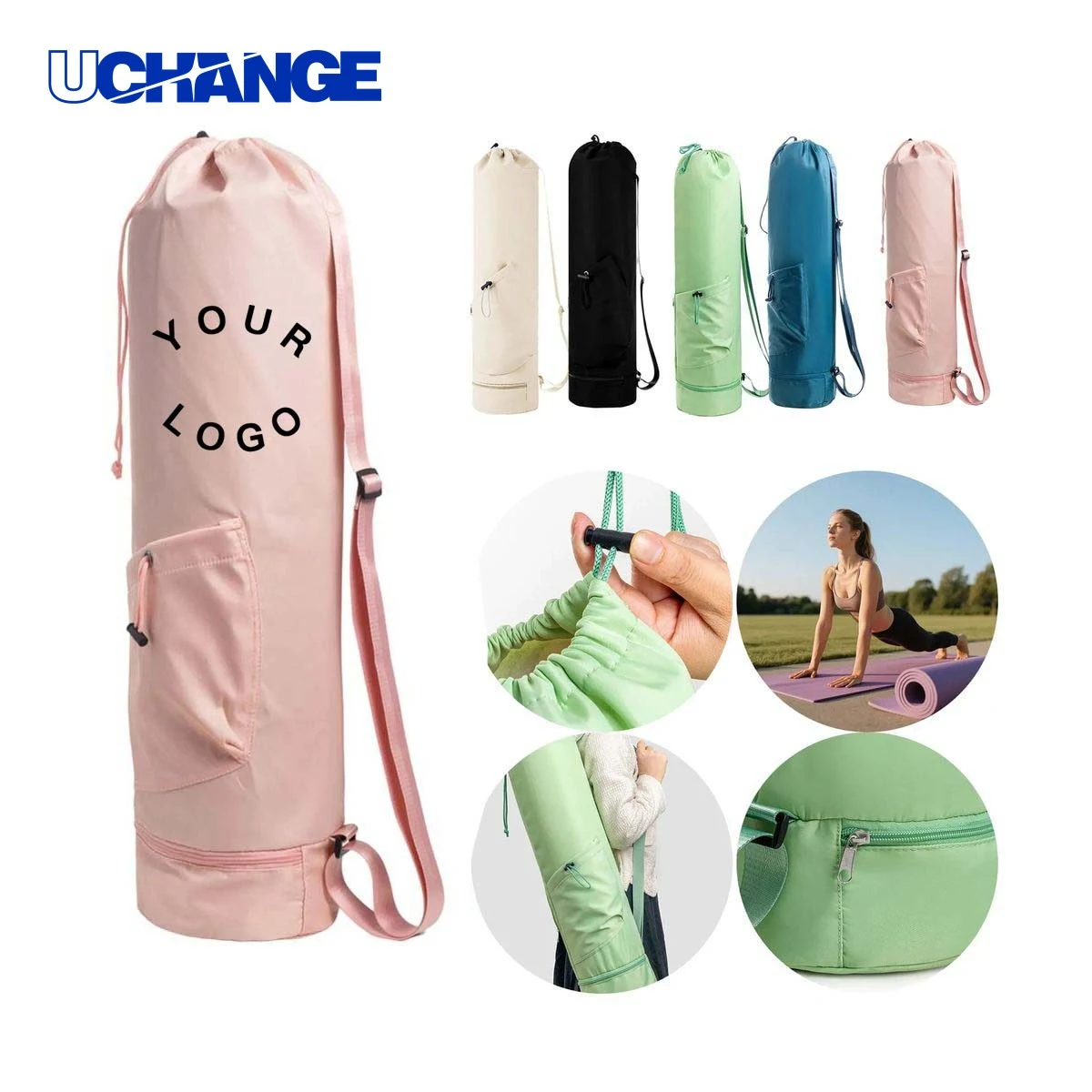 Protective Nylon Yoga Mat Bag Carrier with Soft Lining 1