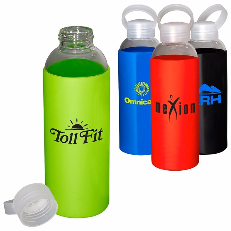 550ml (18 Oz) Glassware with Vibrant Silicone Sleeve