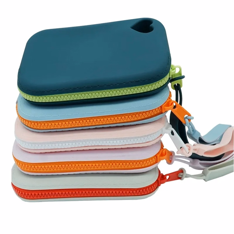 Silicone Zipper Purse with Strap