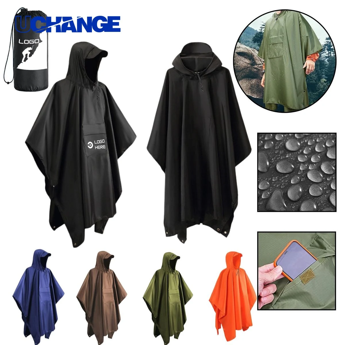Hooded Waterproof Raincoat Jacket 1