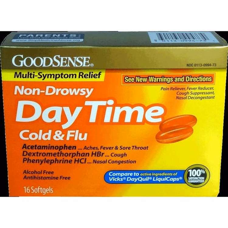 Non-Drowsy Daytime Liquid Caps Cold & Flu - 16 Count