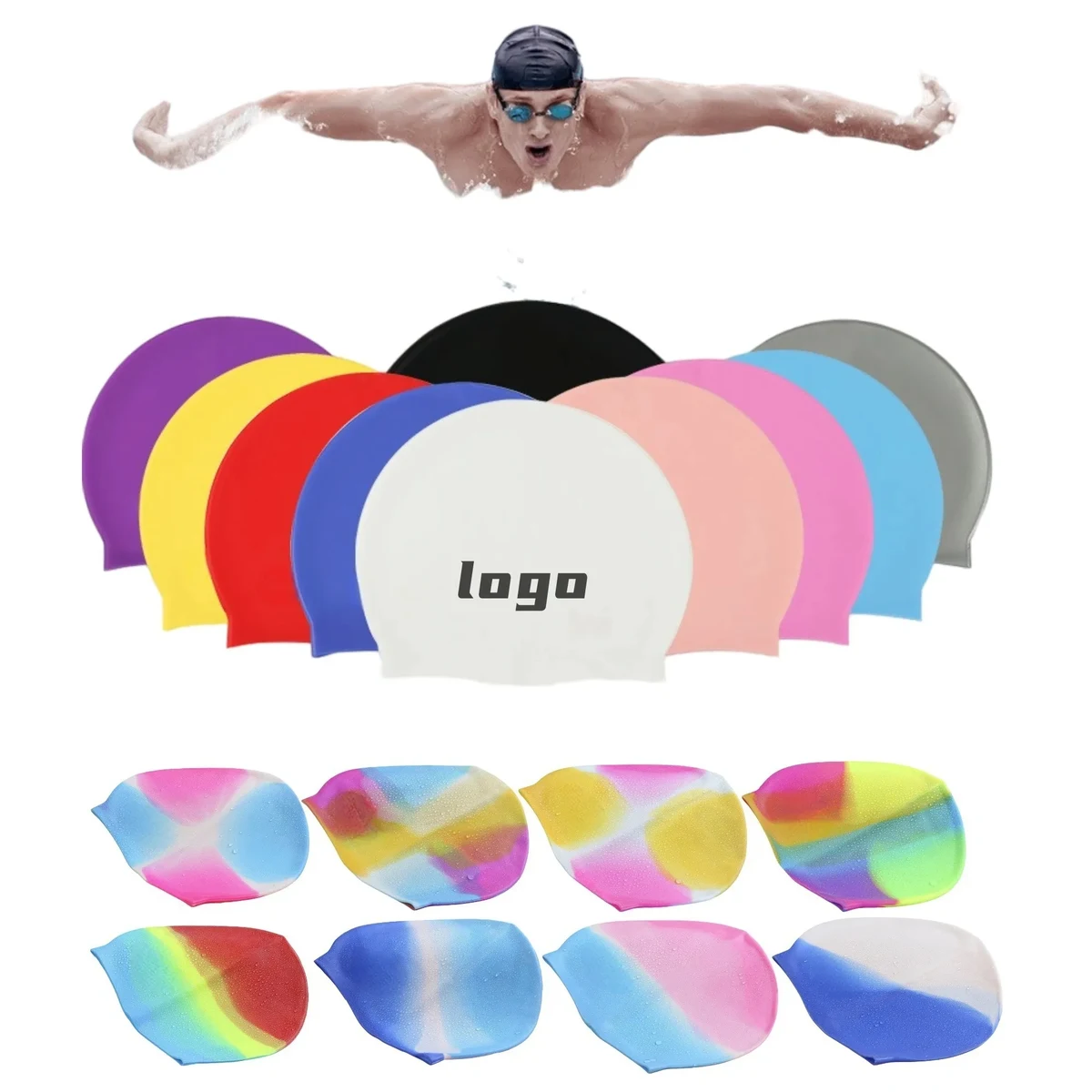 Custom Logo Swim Caps, Secure Fit, Aquatic Sports 1
