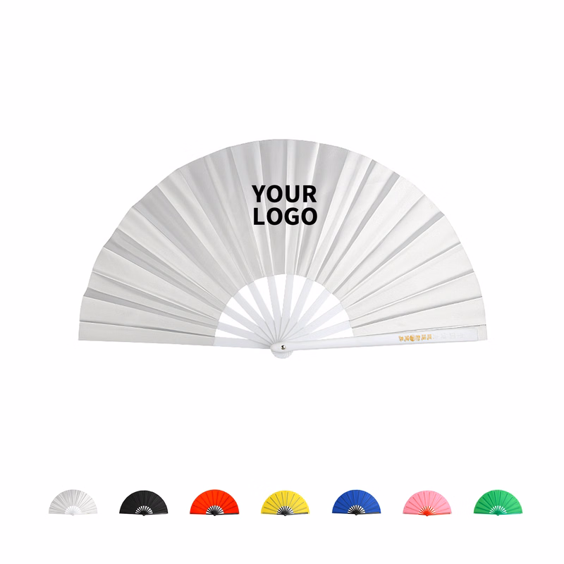 Nylon Folding Hand Fan 23.9" Open Width