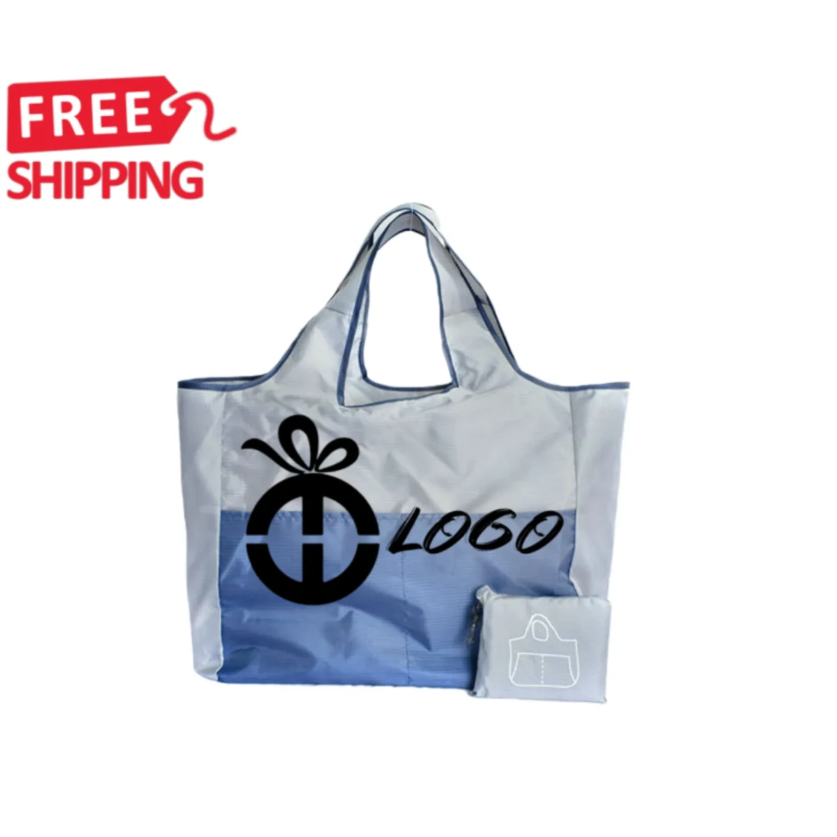 Foldable Reusable Shopping Tote Bag, custom tote bag with logo imprint 1