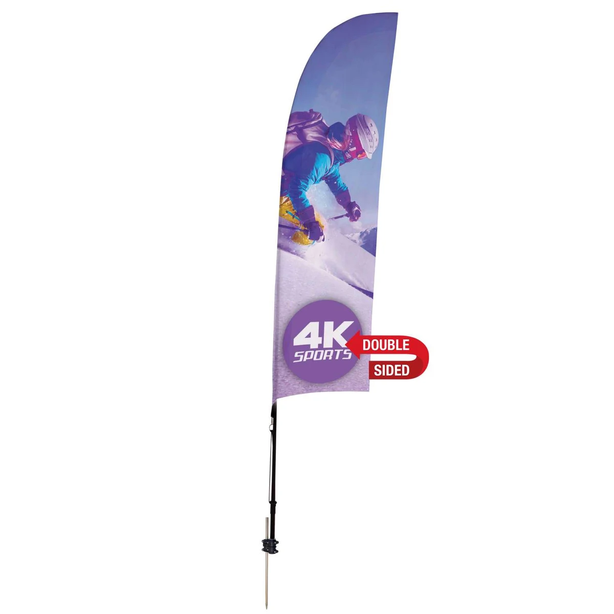 7' Streamline Blade Sail Sign Kit (Double-Sided with Ground Spike) 1