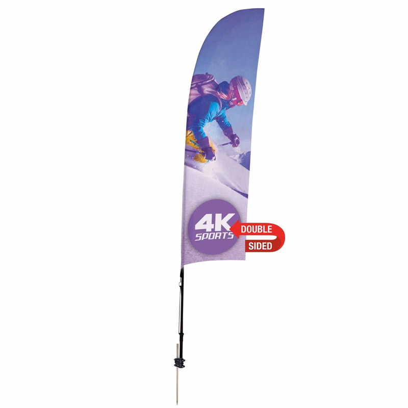 7' Streamline Blade Sail Sign Kit (Double-Sided with Ground Spike)