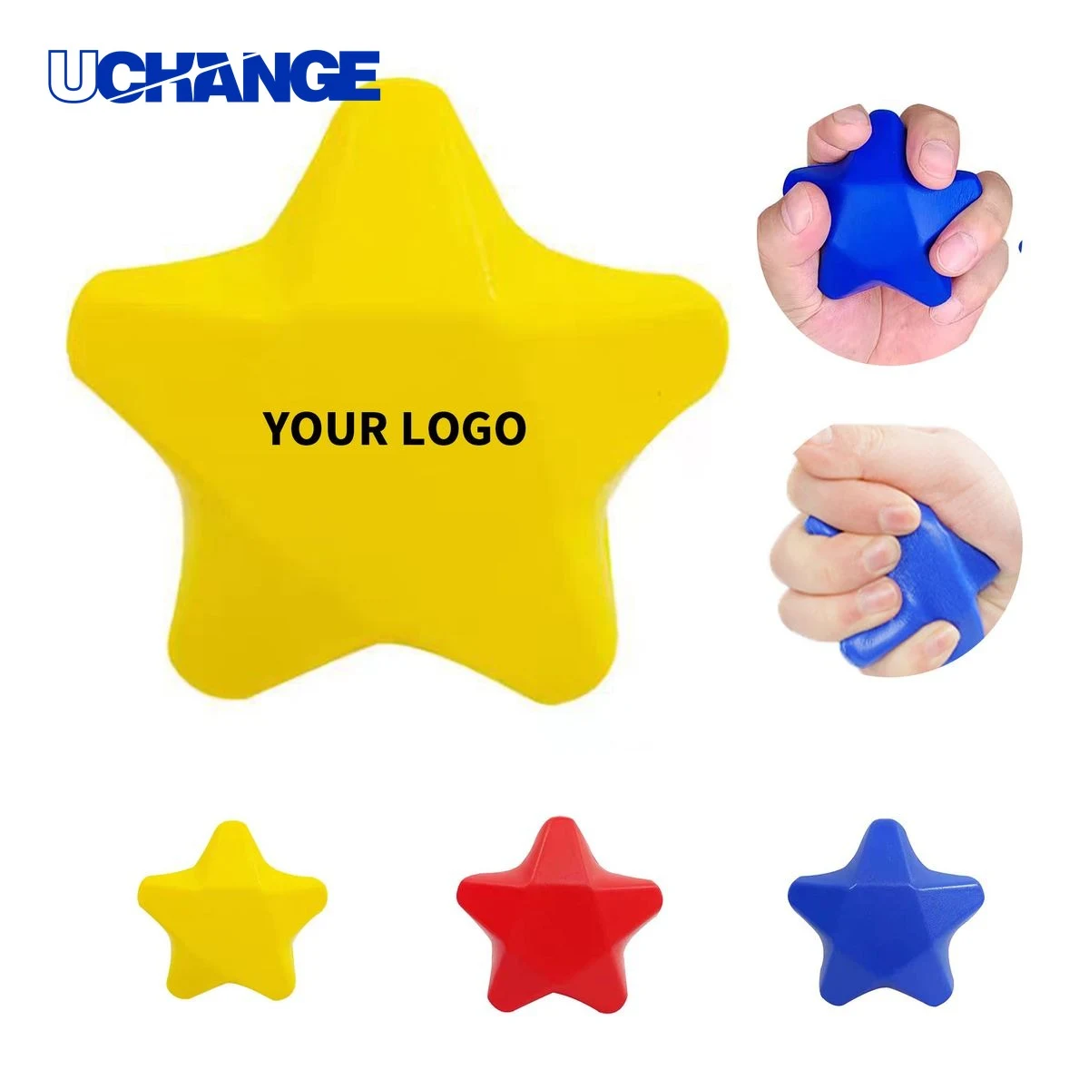 Star Shape Stress Relief Ball Squeeze Toy 3" Length X 3" Width X 1.3" Height 1