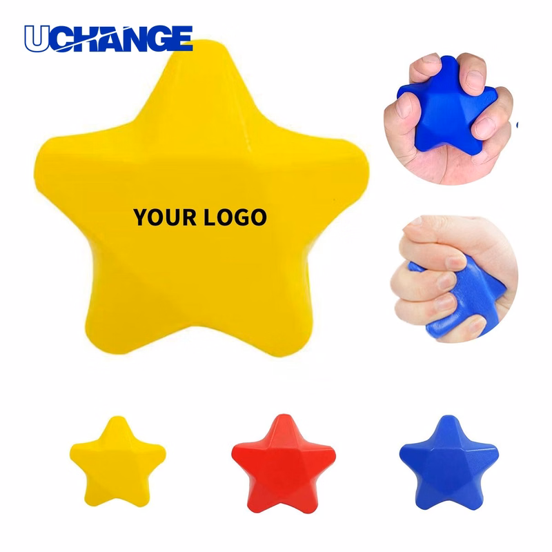Star Shape Stress Relief Ball Squeeze Toy 3" Length X 3" Width X 1.3" Height