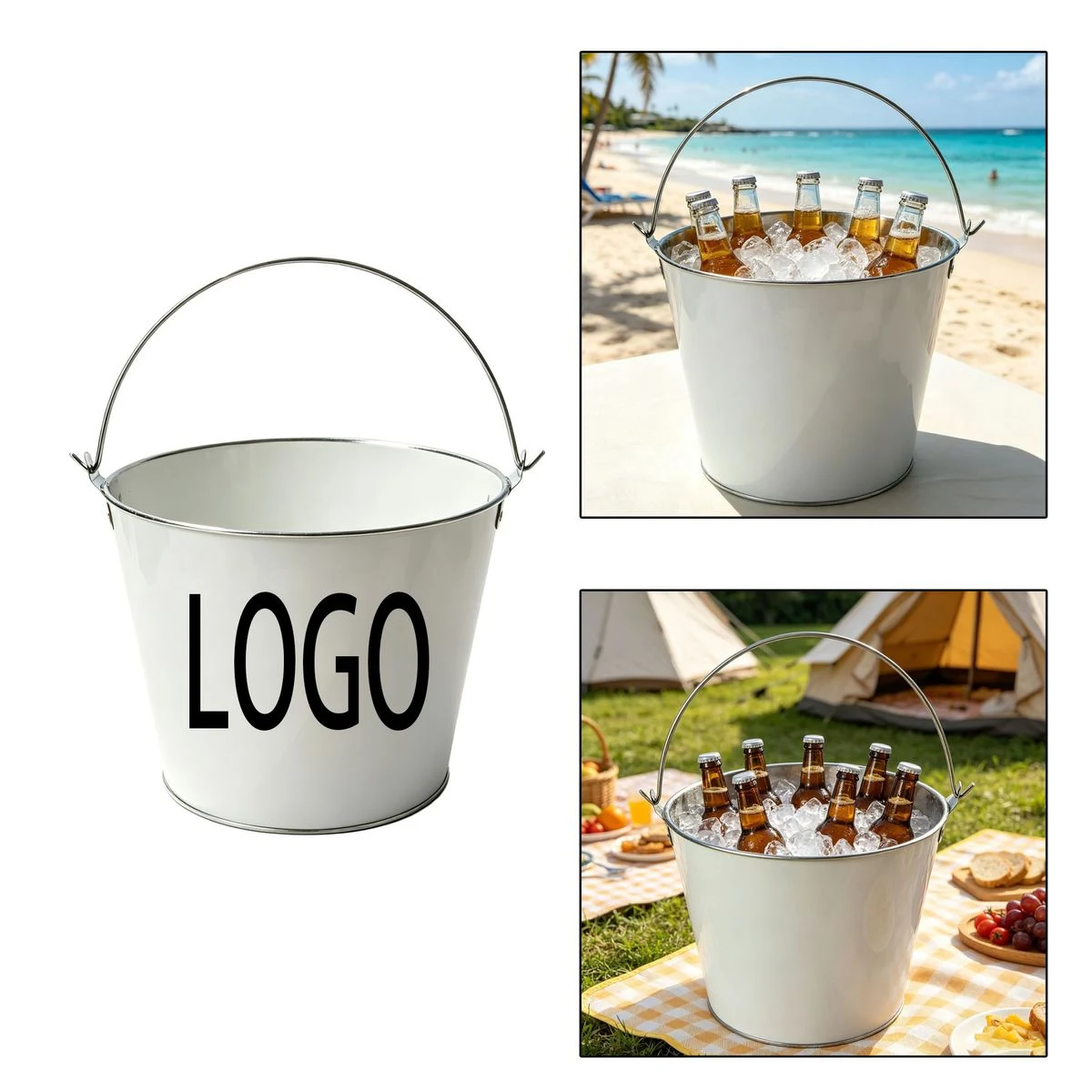 Portable Iron Beer Chilling Ice Bucket 1