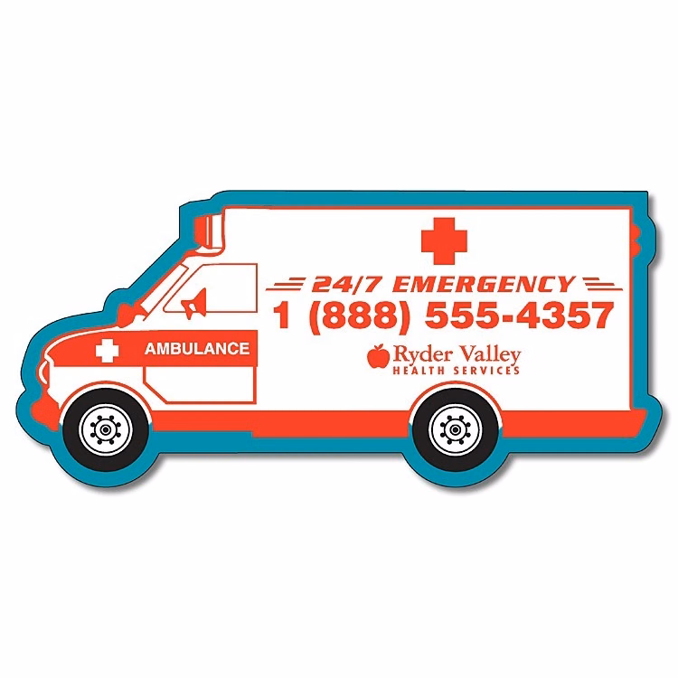 Magnet - 5.25x2.42 Ambulance Shape - 30 mil.