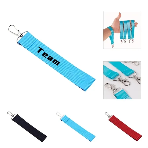 Custom 7.48 Inch Polyester Wrist Lanyard with Multiple Attachments — Trade Show Access 1