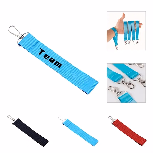 Custom 7.48 Inch Polyester Wrist Lanyard with Multiple Attachments — Trade Show Access