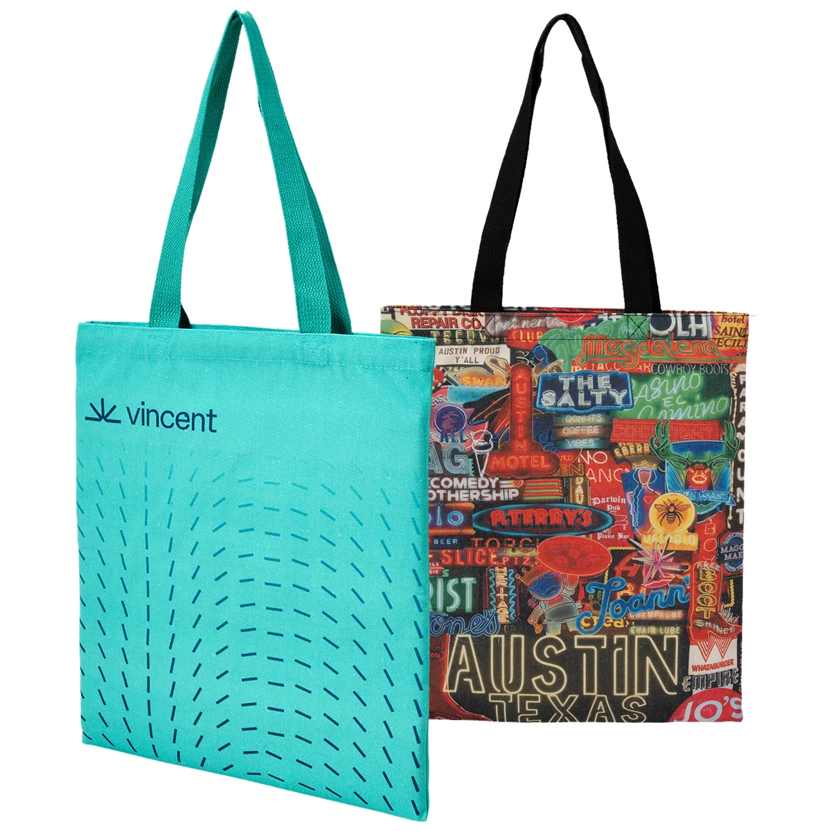 12 Oz Sublimated Sturdy Poly Canvas Tote Bag (14" x 16") 1