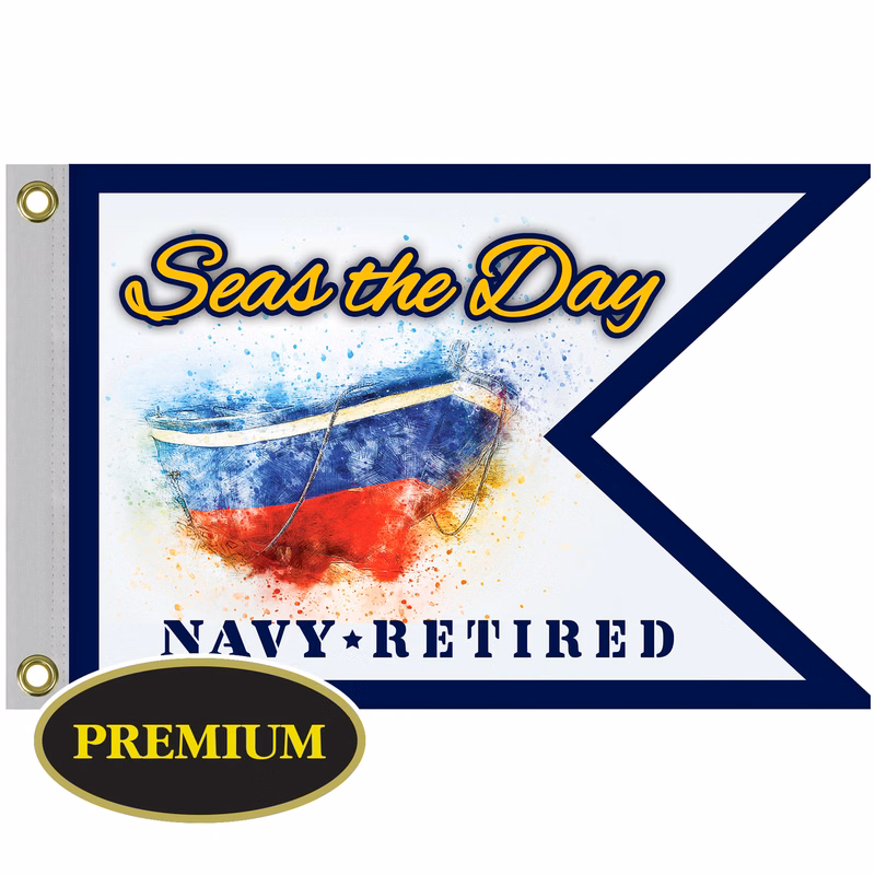 Single Reverse Knitted Polyester Guidon Boat Flag (16"x24")
