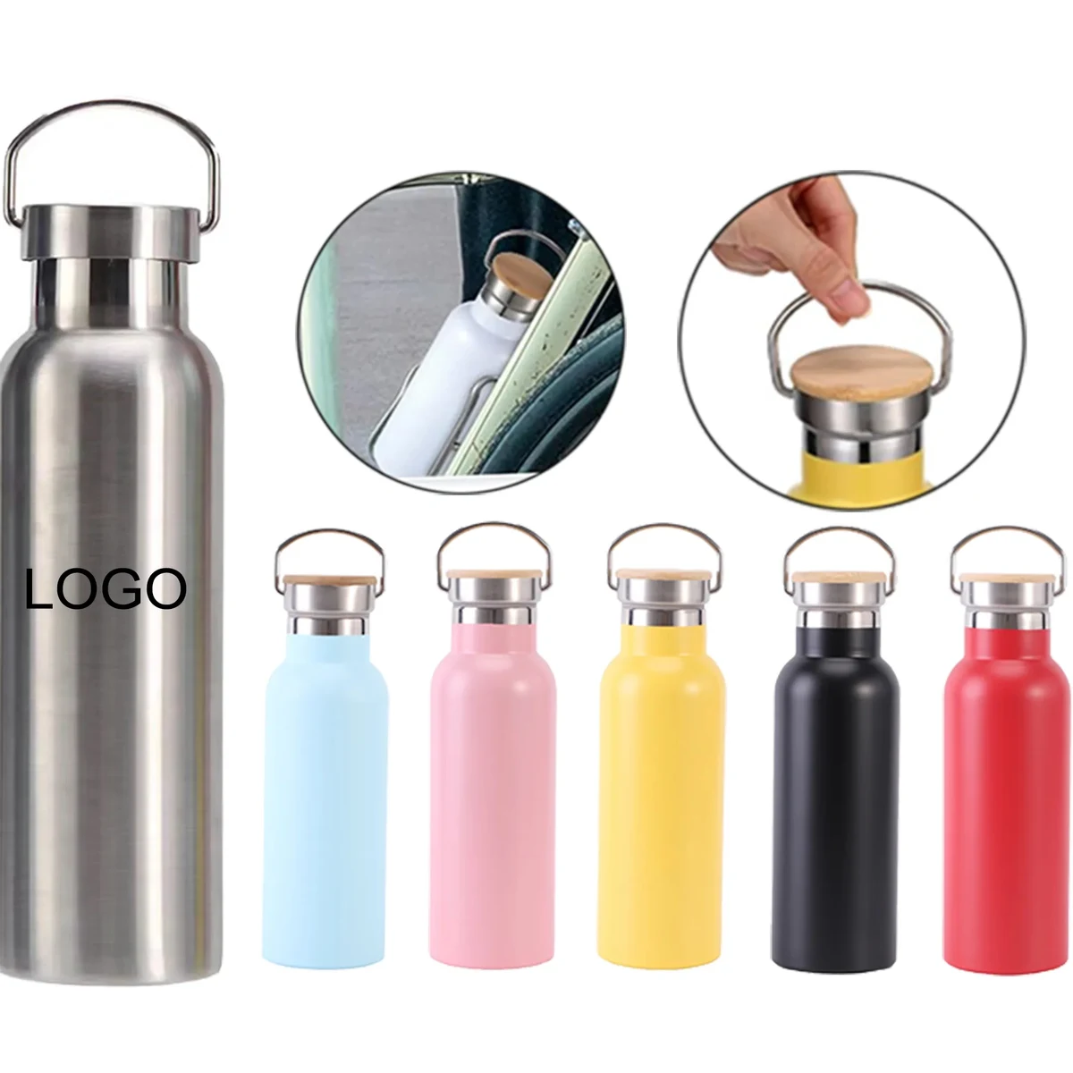 304 Stainless Steel Sports Water Bottle, custom water bottle with logo imprint 1