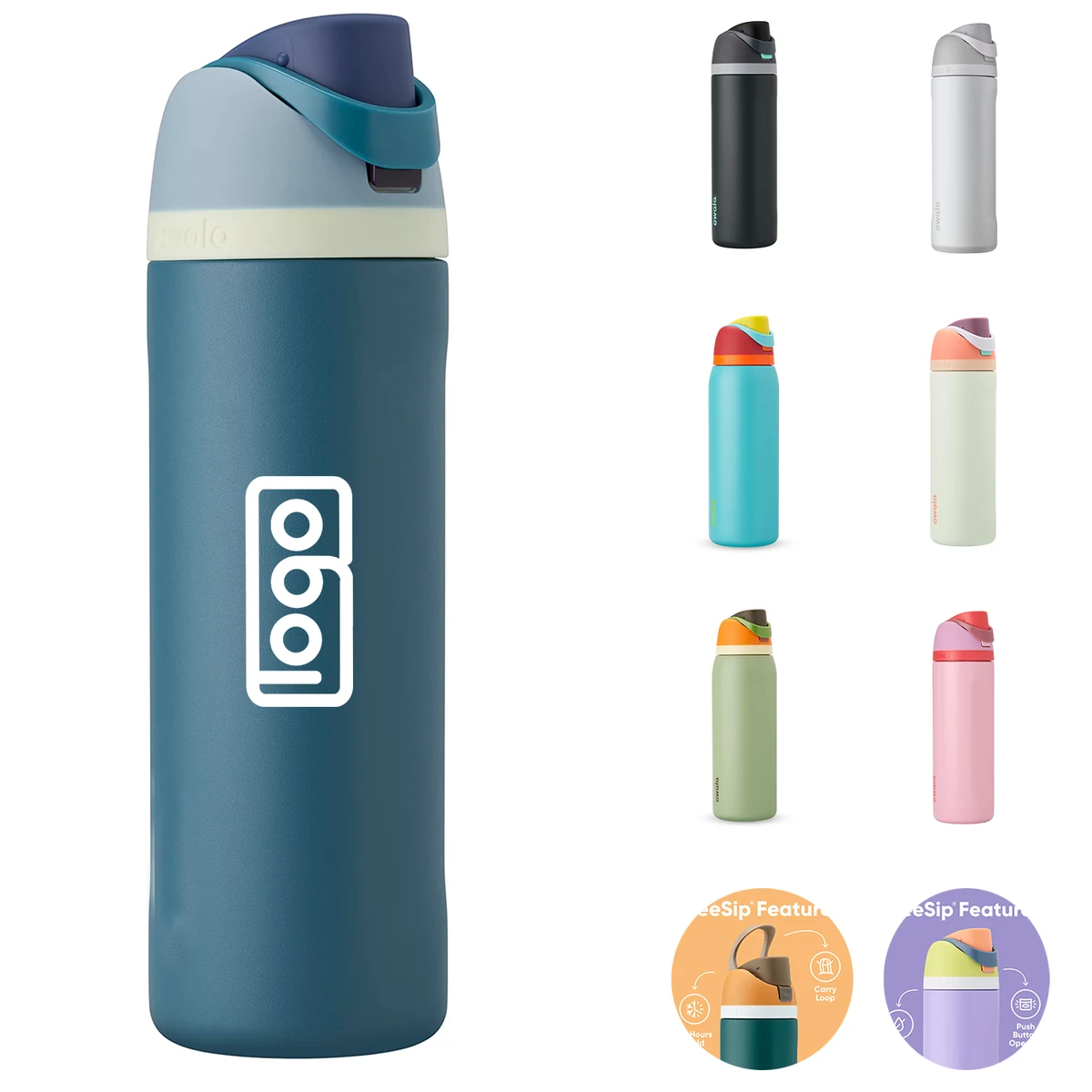 32OZ Insulated Stainless Steel Water Bottle w/ Straw, custom water bottle with logo imprint 1