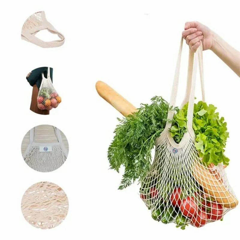 Organic Cotton Mesh Grocery Bags, custom tote bag with logo imprint 1