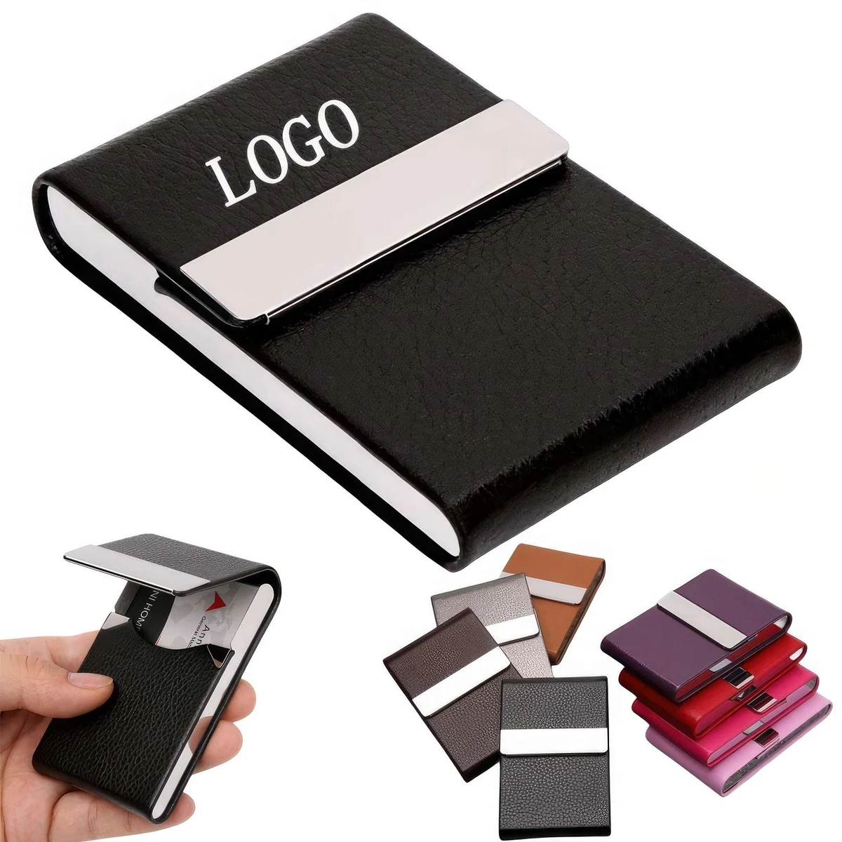 Magnetic PU Leather Card Holder with RFID Blocking 1