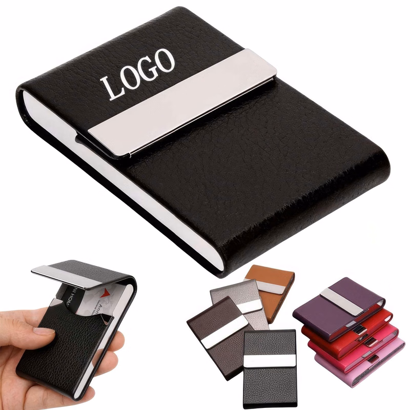 Magnetic PU Leather Card Holder with RFID Blocking
