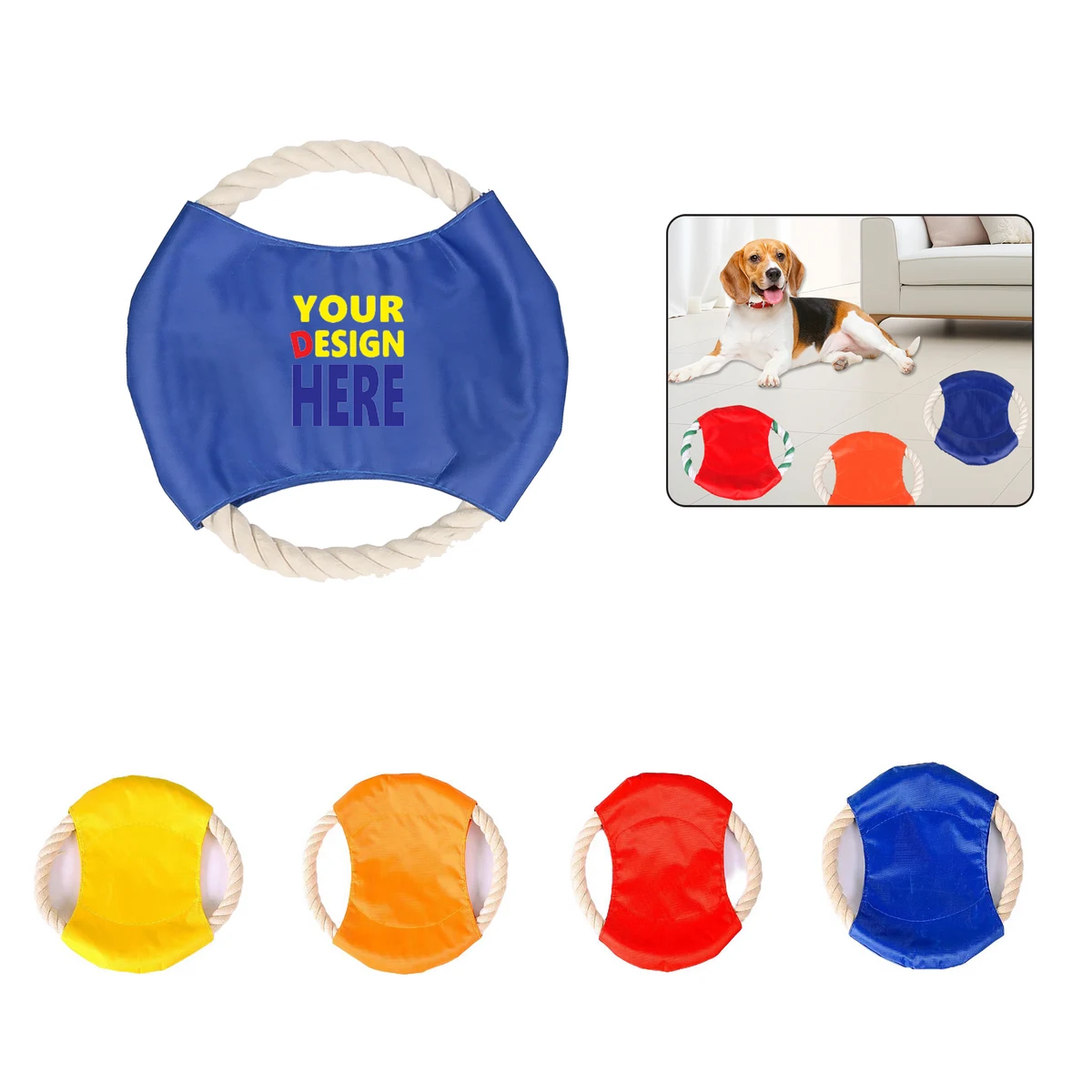 Durable Cotton Rope Chew Dog Flying Disc 1