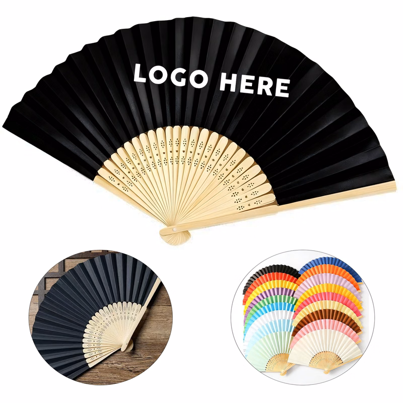 Portable Customizable Bamboo Paper Foldable Hand Fan
